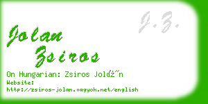 jolan zsiros business card